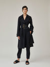 wool linen relaxed trench