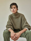 melange chunky turtleneck knit