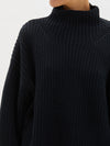 melange chunky turtleneck knit