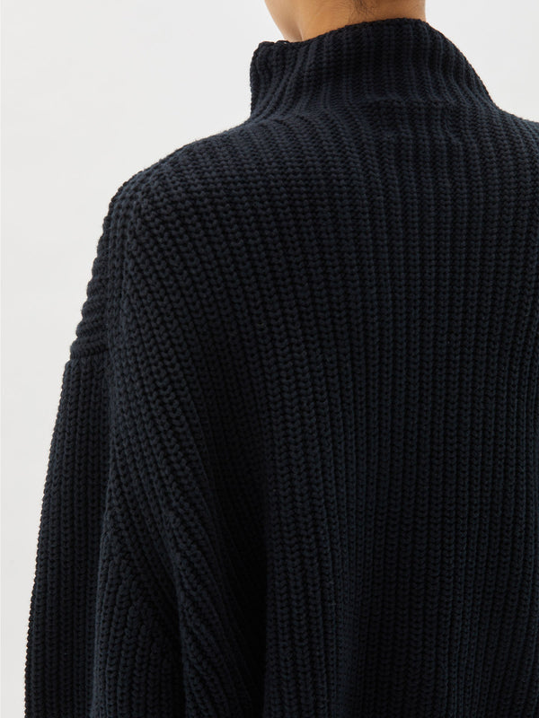 melange chunky turtleneck knit