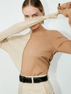 slim contrast front seam long sleeve t.shirt