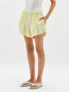 stripe grosgrain flared short