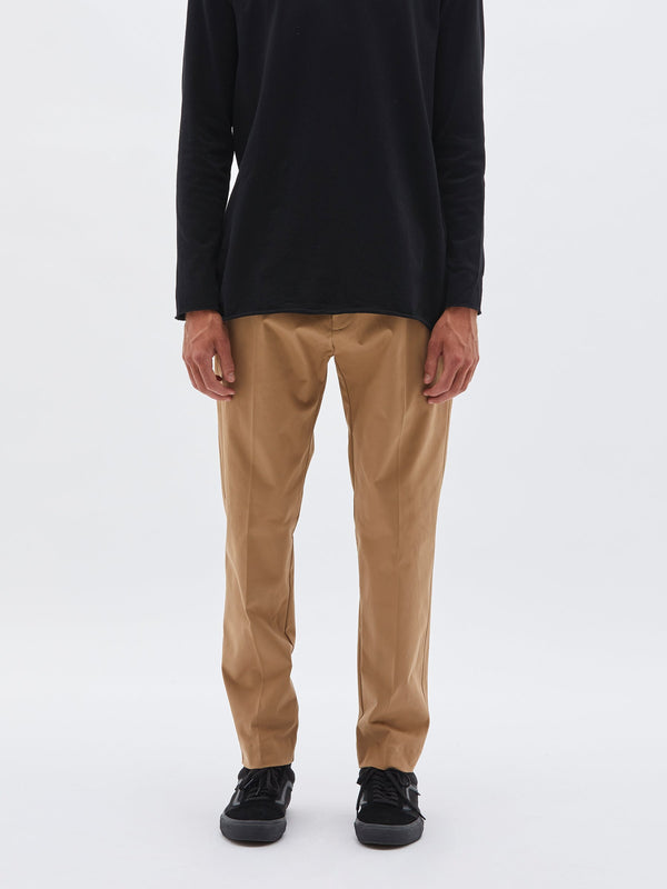 bassike brushed cotton pant in tan