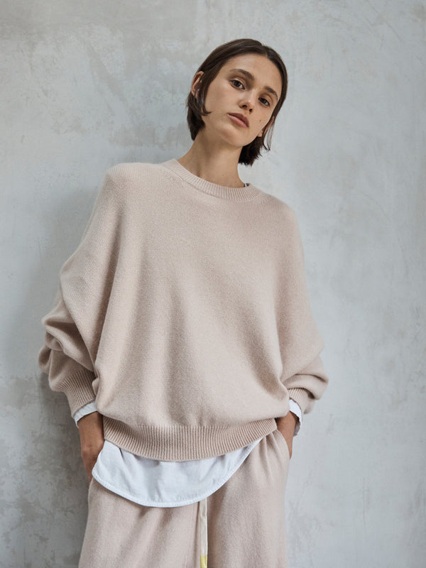 bassike oversized cashmere knit in stone