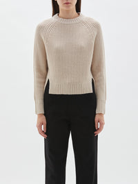 chunky cropped crew neck knit