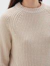 bassike chunky cropped crew neck knit in pale-pink