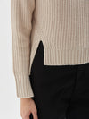 bassike chunky cropped crew neck knit in pale-pink