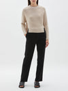 bassike chunky cropped crew neck knit in pale-pink