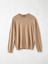 bassike classic crew knit in almond