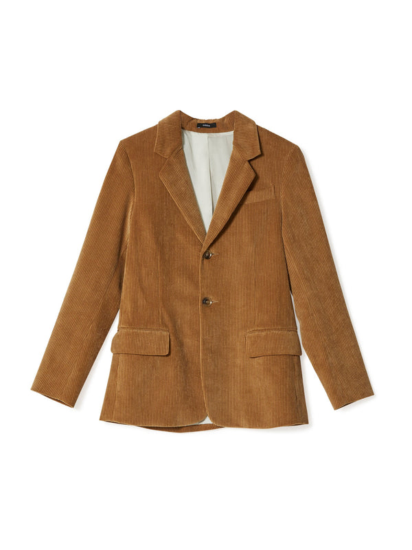 bassike cord man style jacket in dark-tan