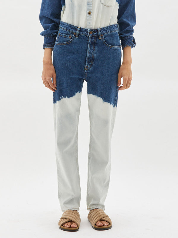 org dip dye high rise jean