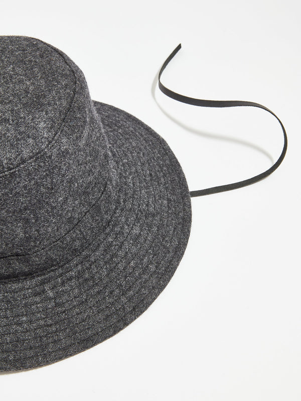 bassike felt bucket hat in charcoal