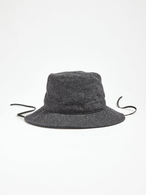 bassike felt bucket hat in charcoal