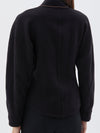 bassike fitted wool wrap top in black