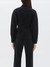 bassike fitted wool wrap top in black