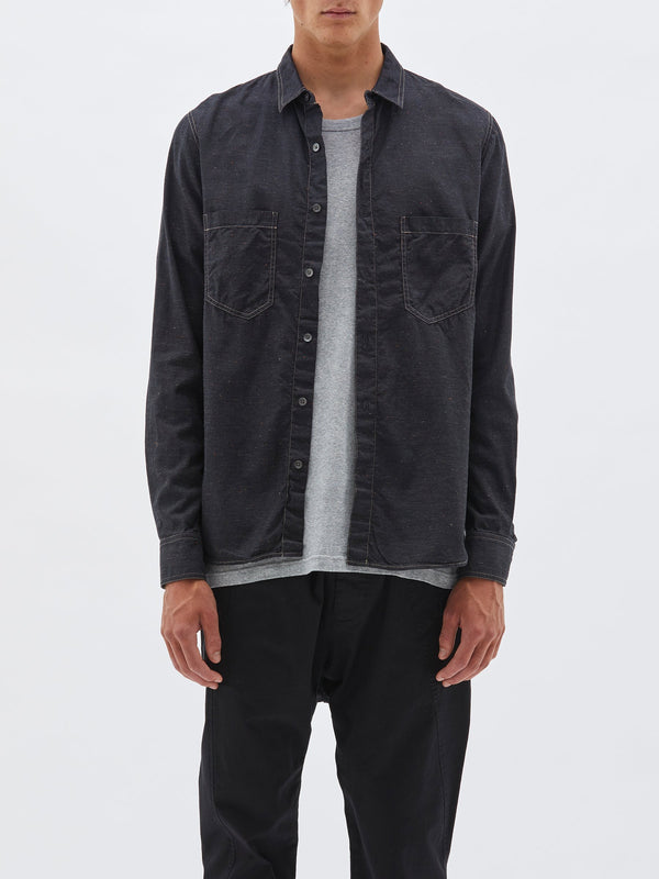 bassike fleck shirt in vintage-black