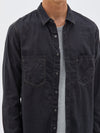 bassike fleck shirt in vintage-black