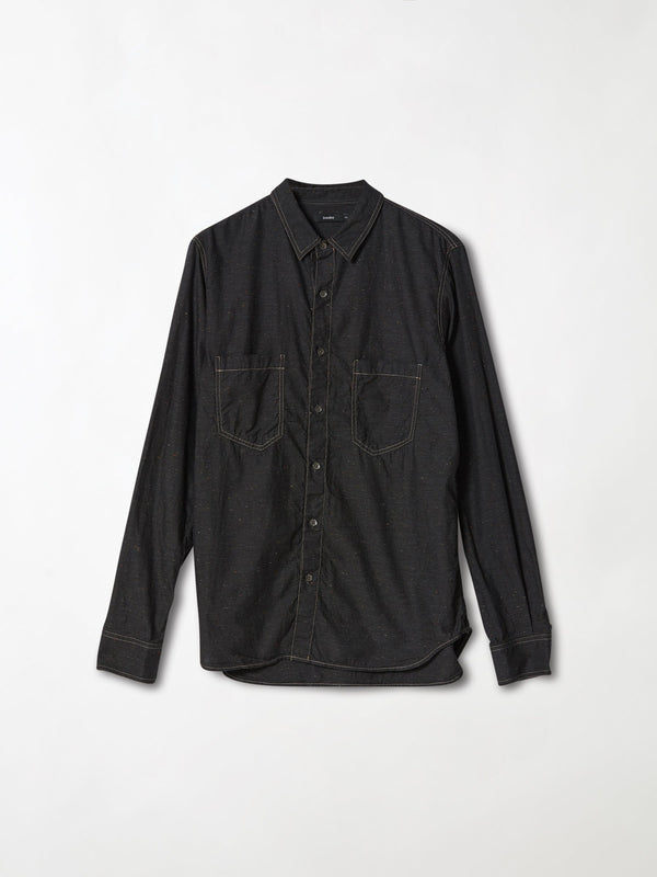 bassike fleck shirt in vintage-black