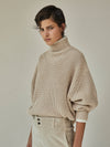 melange chunky turtleneck knit