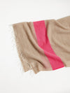 bassike Lightweight Gauze Stripe Scarf in tanfluro-pink