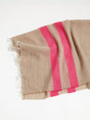 bassike Lightweight Gauze Stripe Scarf in tanfluro-pink