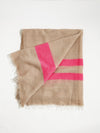 bassike Lightweight Gauze Stripe Scarf in tanfluro-pink