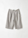 linen melange longerline short