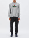 bassike founded crew sweat in grey-marl