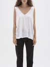 bassike minimal v neck tank in white