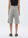 linen melange longerline short