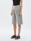 linen melange longerline short