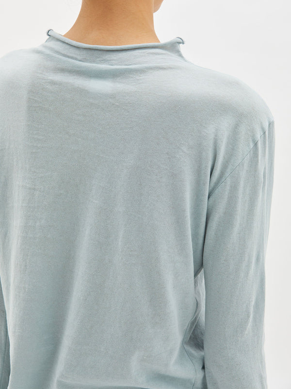 raised neck slim l/s t.shirt