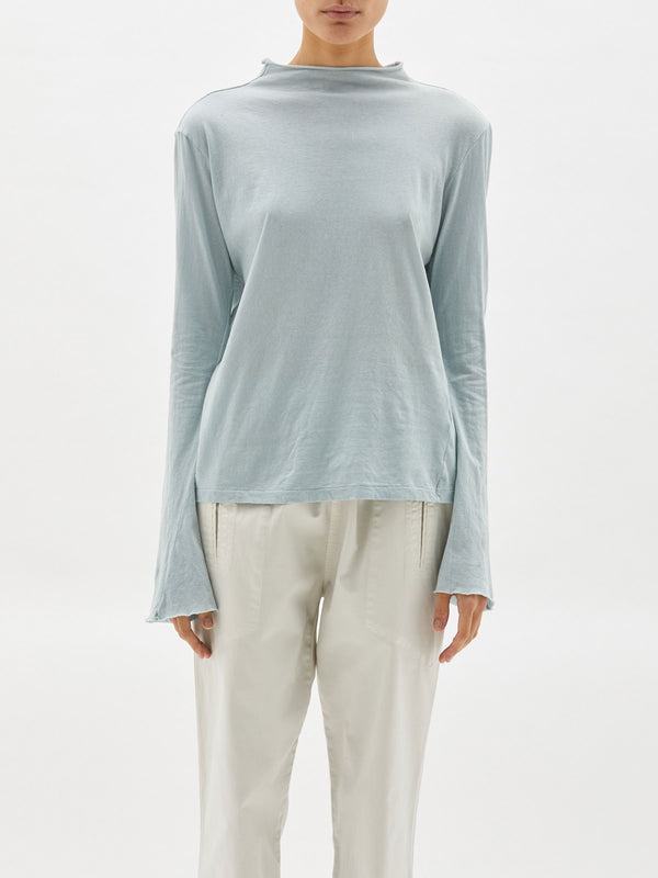 raised neck slim l/s t.shirt