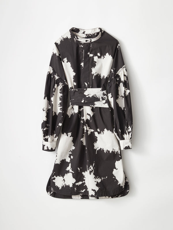 printed gathered slv dress