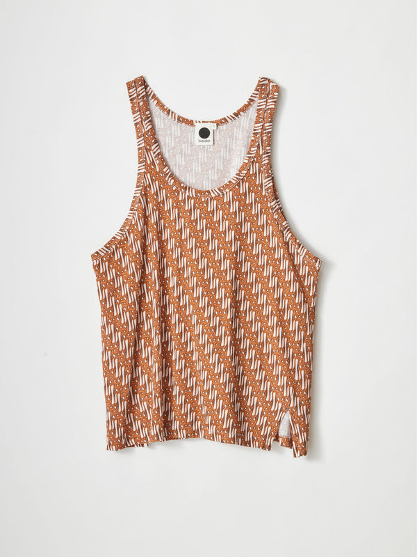 printed slouch athletic tank