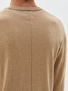 bassike classic crew knit in almond