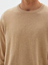 bassike classic crew knit in almond