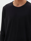 bassike classic heritage long sleeve t.shirt in black