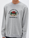 bassike founded crew sweat in grey-marl