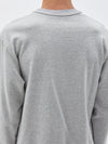 bassike founded crew sweat in grey-marl