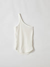 slim one shoulder rib tank