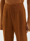 slubbed linen split hem pant