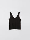 bassike fitted v neck tank in black