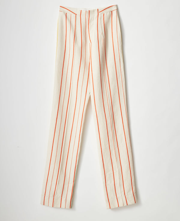 stripe split hem pant