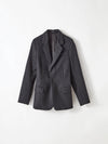 bassike wool flannel tailored jacket in black melange