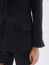 bassike wool flannel tailored jacket in black melange