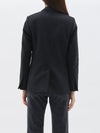 bassike wool flannel tailored jacket in black melange