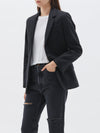 bassike wool flannel tailored jacket in black melange