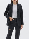 bassike wool flannel tailored jacket in black melange